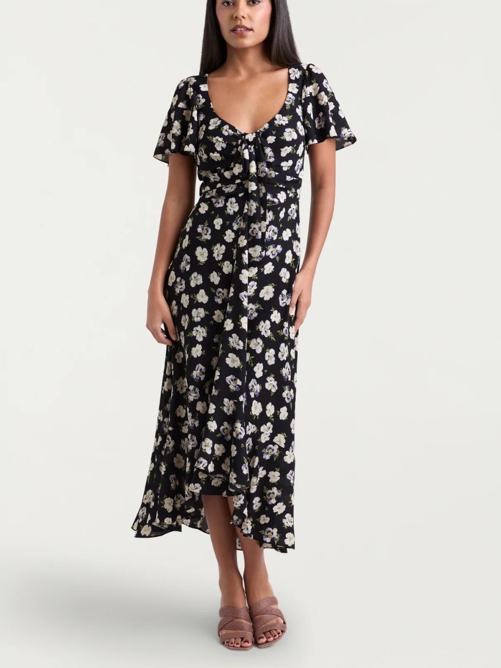 NWT Cinq a Sept Poppies Isha Dress in Navy Floral Size 2 - Picture 1 of 12